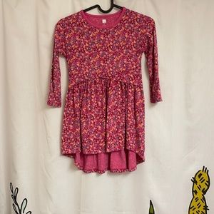 Tea Collection Asymmetrical Pink Floral Dress